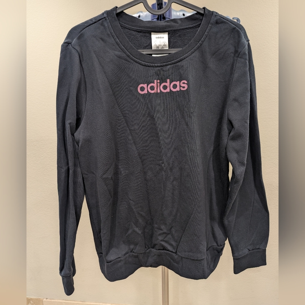 Adidas Crew Neck Graphic Sweatshirt Women's M Black